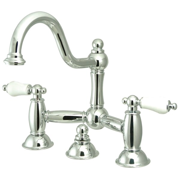 KS3911PL Restoration Bathroom Bridge Faucet, Polished Chrome